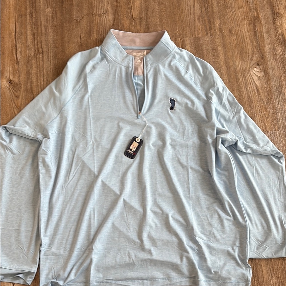 johnnie-O Blue Long Sleeve Tee Casual Comfort